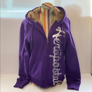 Aeropostale Purple Faux Fur Jacket